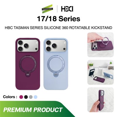HDD (HBC-477) Tasman Series iPhone 17/18 Series เคสซิลิโคน MagSafe พร้อมขาตั้งหมุน 360°