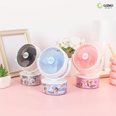 ICE Cube Desktop Fan พัดลมตั้งโต๊ะชาร์จไฟได้ลายการ์ตูนสัตว์เลี้ยงน่ารัก รุ่น TYX9245T
