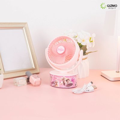 ICE Cube Desktop Fan พัดลมตั้งโต๊ะชาร์จไฟได้ลายการ์ตูนสัตว์เลี้ยงน่ารัก รุ่น TYX9245T