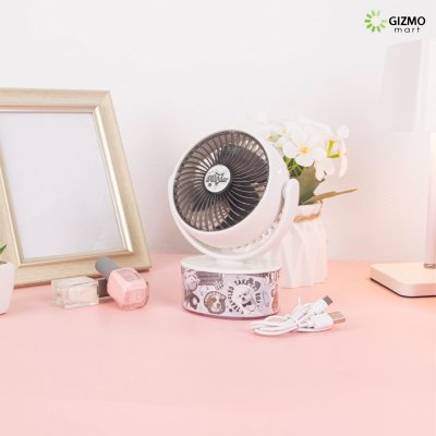 ICE Cube Desktop Fan พัดลมตั้งโต๊ะชาร์จไฟได้ลายการ์ตูนสัตว์เลี้ยงน่ารัก รุ่น TYX9245T