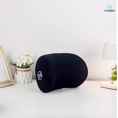 Imoaka Car Headrest Neck Pillow IK-24000 Black ชุดหมอนรองคอและเบาะรองหลังในรถยนต์เพื่อสุขภาพ