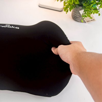 Imoaka Car Headrest Neck Pillow IK-24000 Black ชุดหมอนรองคอและเบาะรองหลังในรถยนต์เพื่อสุขภาพ