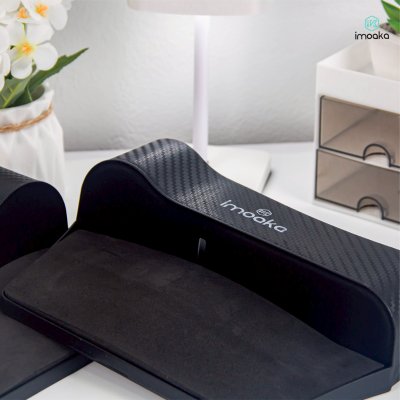 Imoaka Car Seat Gap Storage Box IK-7000 Black กล่องเก็บของข้างเบาะรถยนต์ ลายคาร์บอนไฟเบอร์พรีเมียม (แพ็ก 2 ชิ้น)