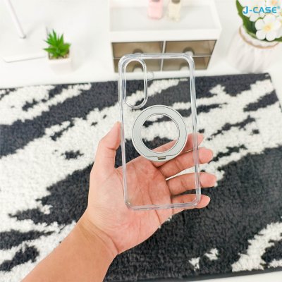 J-Case Crystal Armor Rotating MagSafe Clear Samsung Galaxy A27 5G พร้อมขาตั้งหมุน 360 องศา