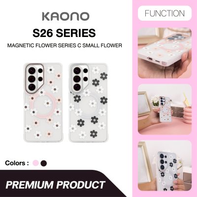 KAONO Magnetic Flower Case Series C – Small Flower S26 Ultra เคสใสลายดอกไม้เล็ก