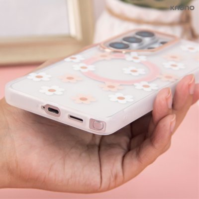 KAONO Magnetic Flower Case Series C – Small Flower S26 Ultra เคสใสลายดอกไม้เล็ก