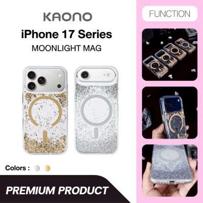 KAONO Moonlight Series MagSafe เคสใสกลิตเตอร์ ปกป้องรอบด้าน iPhone 17