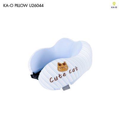 KA-O U-shape Functional Pillow Blue Cat หมอนรองคอทรงยู ลายน้องแมวสีฟ้า รุ่น U26044