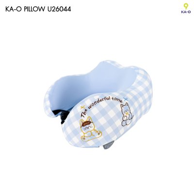 KA-O U-shape Functional Pillow Blue Cat หมอนรองคอทรงยู ลายน้องแมวสีฟ้า รุ่น U26044