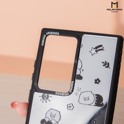 MOLAN CANO รุ่น S24 Ultra Mirror printing เคสกระจกลาย kakao friends สำหรับซัมซุง เคส กันกระแทก-ขอบดำ