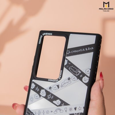 MOLAN CANO รุ่น S24 Ultra Mirror printing เคสกระจกลาย kakao friends สำหรับซัมซุง เคส กันกระแทก-ขอบดำ