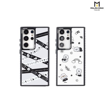 MOLAN CANO รุ่น S24 Ultra Mirror printing เคสกระจกลาย kakao friends สำหรับซัมซุง เคส กันกระแทก-ขอบดำ