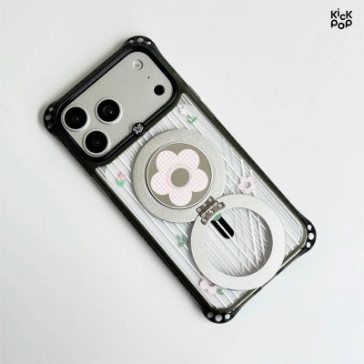 Kickpop Magpop Ring Kickstand Pop Flower แหวนแม่เหล็กติดมือถือพร้อมกระจกเงาและขาตั้ง MagSafe