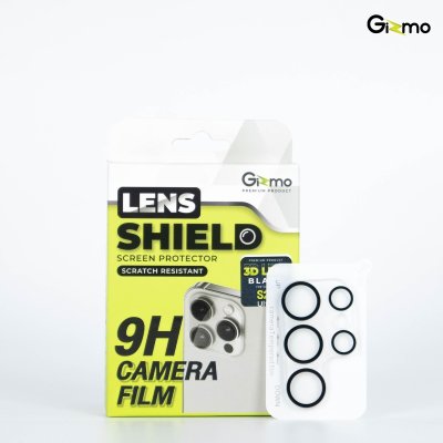 Gizmo Camera Film 3D Lens Samsung S24,S24plus, S24ultra กระจกกันรอยเลนส์กล้องแบบใส-ขอบดำ GL-002