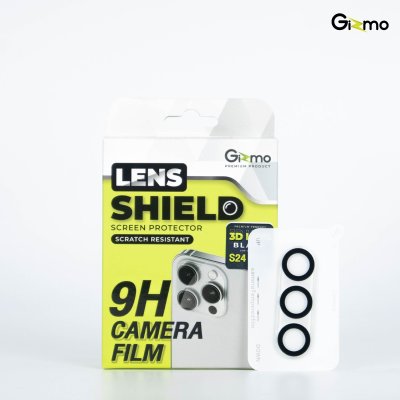 Gizmo Camera Film 3D Lens Samsung S24,S24plus, S24ultra กระจกกันรอยเลนส์กล้องแบบใส-ขอบดำ GL-002