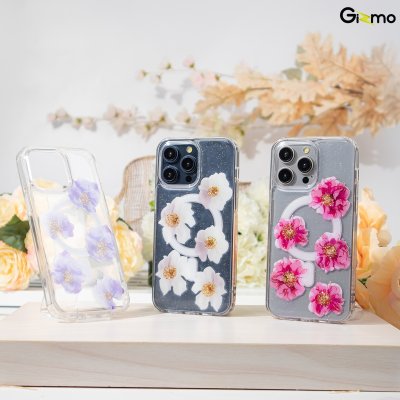 Gizmo Defense Lux Flower case เคสชาร์จได้ลายดอกไม้  สีฟ้า/แดง/ขาว รองรับไอโฟน 15/15pro/15pro max