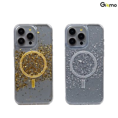 Gizmo Defense Lux glitter with case เคสสำหรับชาร์จ เคสใสมีกลิตเตอร์ สีทอง/เงิน รองรับไอโฟน 15/15pro/15pro max