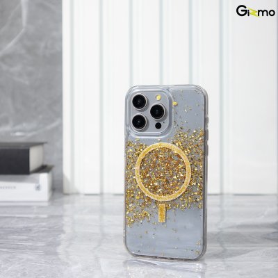 Gizmo Defense Lux glitter with case เคสสำหรับชาร์จ เคสใสมีกลิตเตอร์ สีทอง/เงิน รองรับไอโฟน 15/15pro/15pro max