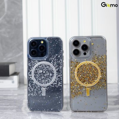 Gizmo Defense Lux glitter with case เคสสำหรับชาร์จ เคสใสมีกลิตเตอร์ สีทอง/เงิน รองรับไอโฟน 15/15pro/15pro max