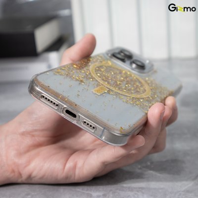 Gizmo Defense Lux glitter with case เคสสำหรับชาร์จ เคสใสมีกลิตเตอร์ สีทอง/เงิน รองรับไอโฟน 15/15pro/15pro max