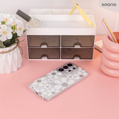 KAONO Magnetic Flower Case Series B – Big Flower S26 Ultra เคสใสลายดอกไม้ใหญ่