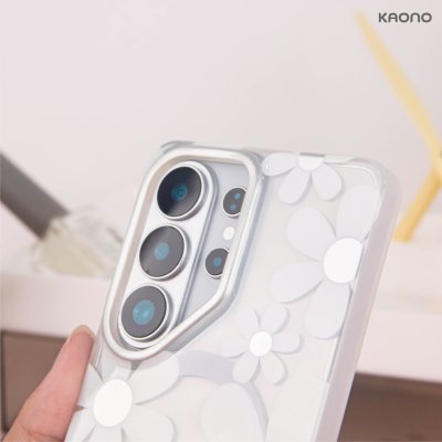 KAONO Magnetic Flower Case Series B – Big Flower S26 Ultra เคสใสลายดอกไม้ใหญ่