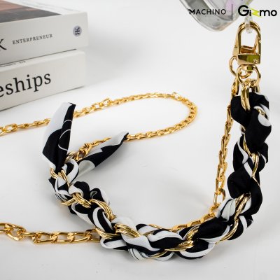 MACHINO Crossbody Strap สายคล้องโทรศัพท์มือถือ สไตล์ผ้าพันคอ+โซ่ (MC-LG10)