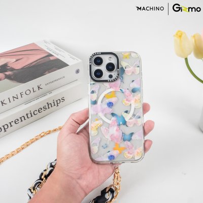 MACHINO Crossbody Strap สายคล้องโทรศัพท์มือถือ สไตล์ผ้าพันคอ+โซ่ (MC-LG10)