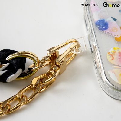 MACHINO Crossbody Strap สายคล้องโทรศัพท์มือถือ สไตล์ผ้าพันคอ+โซ่ (MC-LG10)