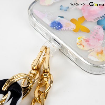 MACHINO Crossbody Strap สายคล้องโทรศัพท์มือถือ สไตล์ผ้าพันคอ+โซ่ (MC-LG10)