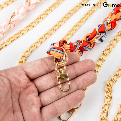 MACHINO Crossbody Strap สายคล้องโทรศัพท์มือถือ สไตล์ผ้าพันคอ+โซ่ (MC-LG10)