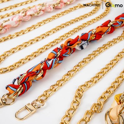 MACHINO Crossbody Strap สายคล้องโทรศัพท์มือถือ สไตล์ผ้าพันคอ+โซ่ (MC-LG10)