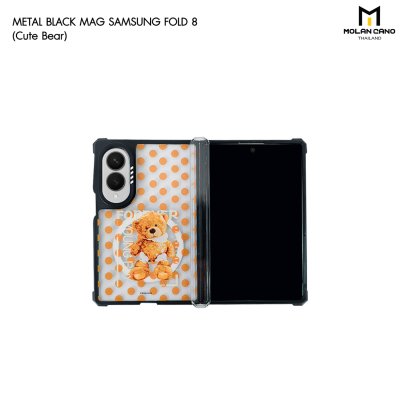 Molan Cano Metal Black Mag Printing เคสสำหรับ Samsung Galaxy Z Fold 8
