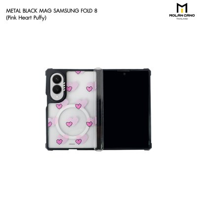 Molan Cano Metal Black Mag Printing เคสสำหรับ Samsung Galaxy Z Fold 8