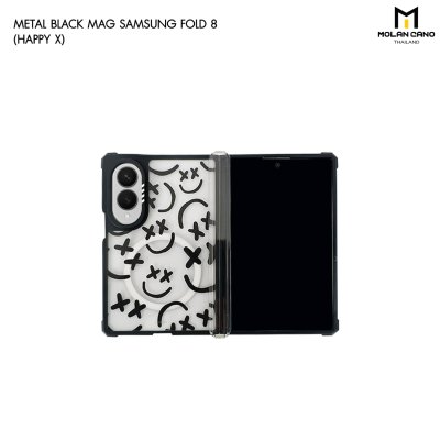 Molan Cano Metal Black Mag Printing เคสสำหรับ Samsung Galaxy Z Fold 8