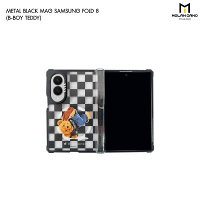 Molan Cano Metal Black Mag Printing เคสสำหรับ Samsung Galaxy Z Fold 8
