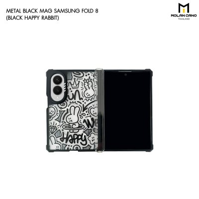 Molan Cano Metal Black Mag Printing เคสสำหรับ Samsung Galaxy Z Fold 8