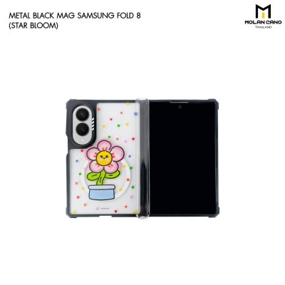 Molan Cano Metal Black Mag Printing เคสสำหรับ Samsung Galaxy Z Fold 8