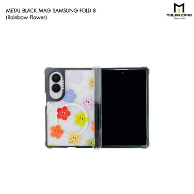 Molan Cano Metal Black Mag Printing เคสสำหรับ Samsung Galaxy Z Fold 8