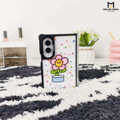 Molan Cano Metal Black Mag Printing เคสสำหรับ Samsung Galaxy Z Fold 8