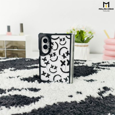 Molan Cano Metal Black Mag Printing เคสสำหรับ Samsung Galaxy Z Fold 8