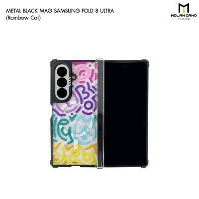 Molan Cano Metal Black Mag Printing เคสหรับ Samsung Galaxy Z Fold 8 Ultra