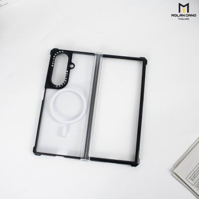 เคสใส Molan Cano หลังใสขอบดำ Fold 7 Magsafe Metal Black รองรับชาร์จไร้สาย