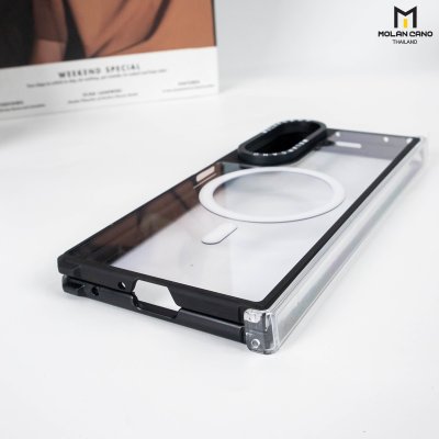 เคสใส Molan Cano หลังใสขอบดำ Fold 7 Magsafe Metal Black รองรับชาร์จไร้สาย