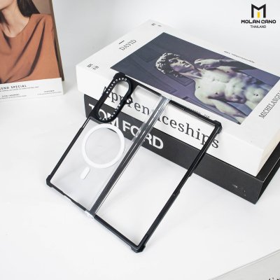 เคสใส Molan Cano หลังใสขอบดำ Fold 7 Magsafe Metal Black รองรับชาร์จไร้สาย