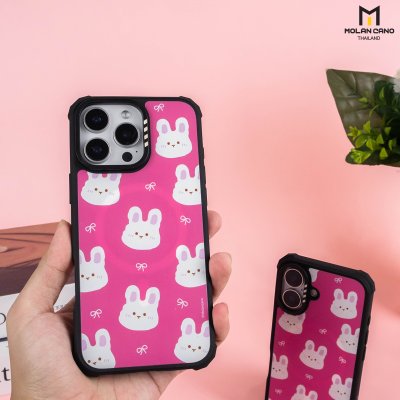 Molan Cano metal Black with Magsafe iPhone 16 เคสใสขอบดำ สกีนลายรองรับชาร์จไร้สาย