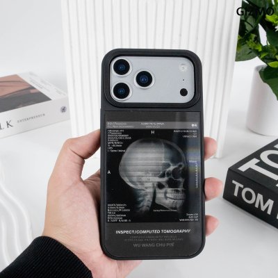 GIZMO WWPC Metal Black Case with MagSafe Computed Tomography เคสมือถือลายสแกนกะโหลก Metal iPhone 17