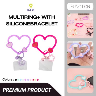 Multiring Heart-Shaped Silicone bracelet ที่คล้องมือถือซิลิโคนรูปหัวใจ