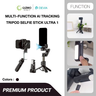 DEVIA Ultra1 Multi-function AI Tracking Tripod Selfie Stick ไม้เซลฟี่อัจฉริยะพร้อมกันสั่น