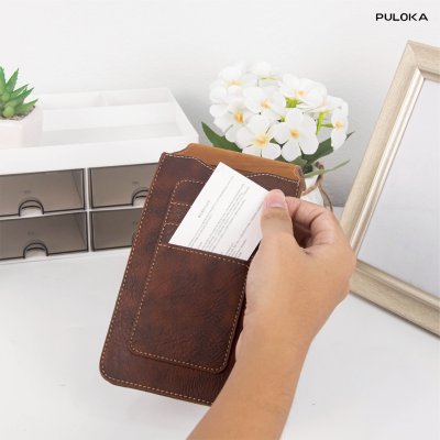 Puloka Multi-Function Waist bag รุ่น LK-2555 กระเป๋าคาดเอวร้อยเข็มขัดใส่โทรศัพท์มือถือหนังพรีเมียม